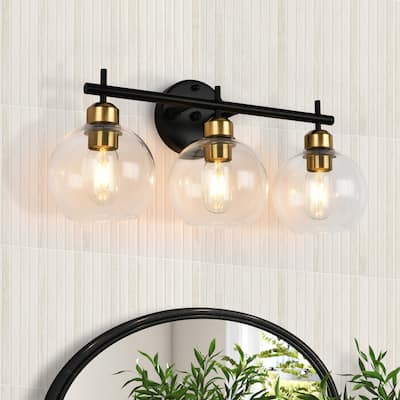 Starsky 4-Lights Modern Dimmable Bathroom Vanity Light with Globe Glass Shade