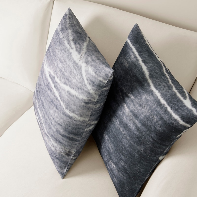 Exclusive Fabrics Printed Cotton Throw Pillow Covers 18 X 18 - Textured Decorative Pillow Covers (Set of 2)