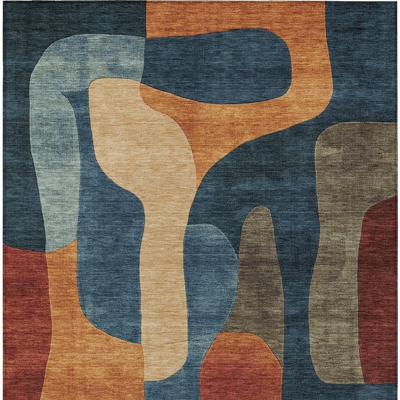 HomeRoots Abstract Transitional Rectangle Outdoor Rug