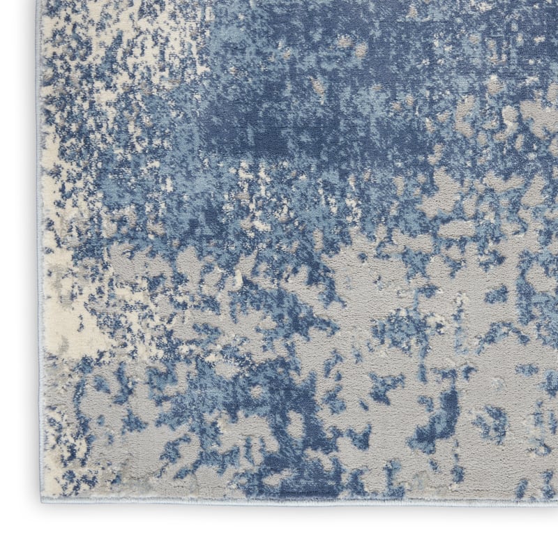 Grand Expressions Modern Abstract Navy Grey Area Rug