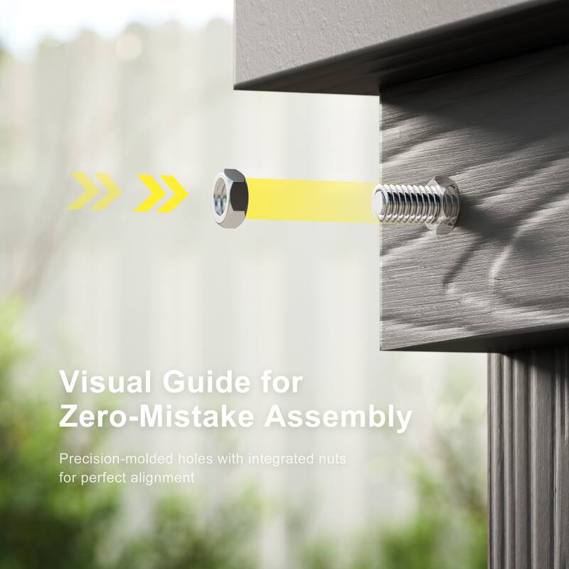 All-weather HIPS Outdoor Sofa Set with Detachable Cushions (Set of 5)