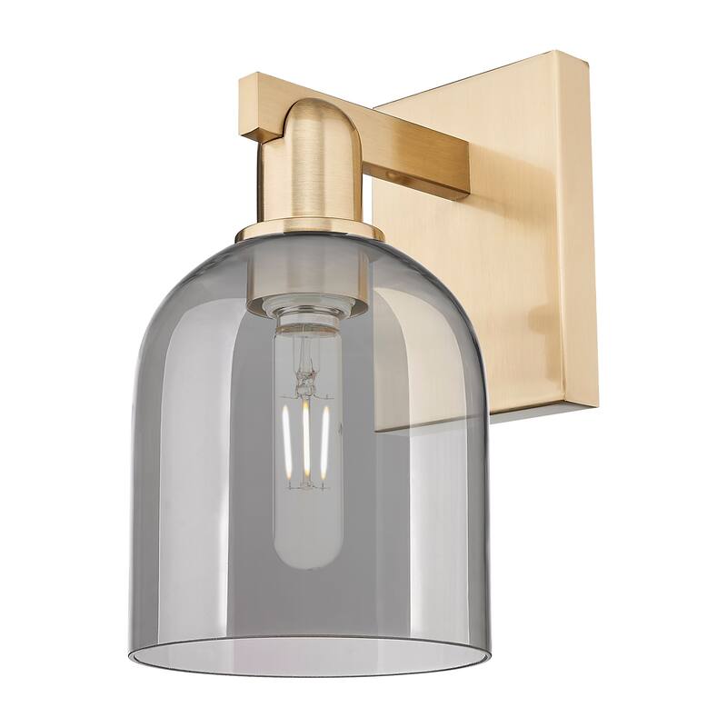 Innovations Lighting 716-1W-12-6 Bella Sconce Bella 12" Tall Wall - Champagne Bronze / Light Smoke