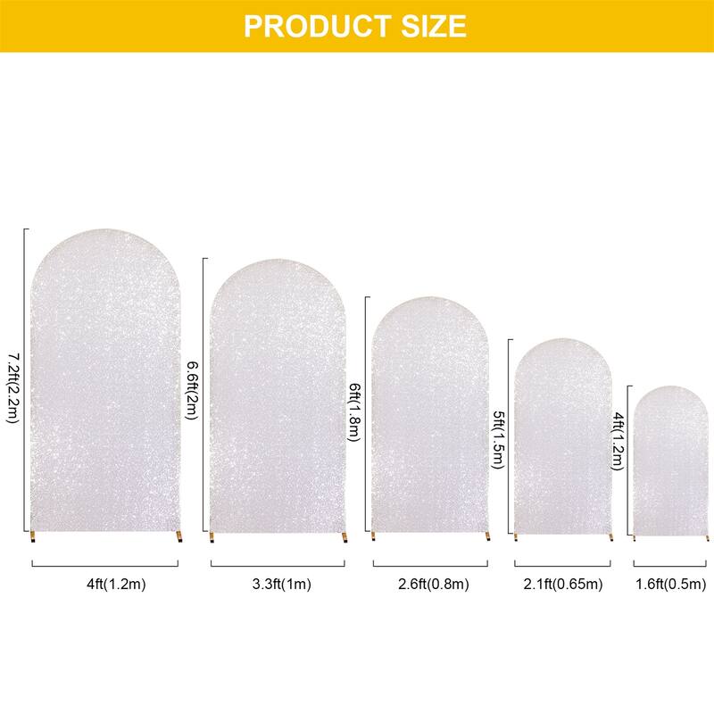 1 pack Bling Arch Backdrop Cover, Sequin Wedding Arch Stand Cover with Round Sequins, Zipper Design Banquet Backdrop Cover