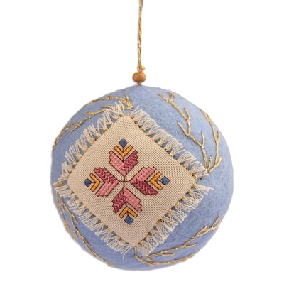 Novica Handmade Svaz Bouquet Embroidered Wool Felt Ornament