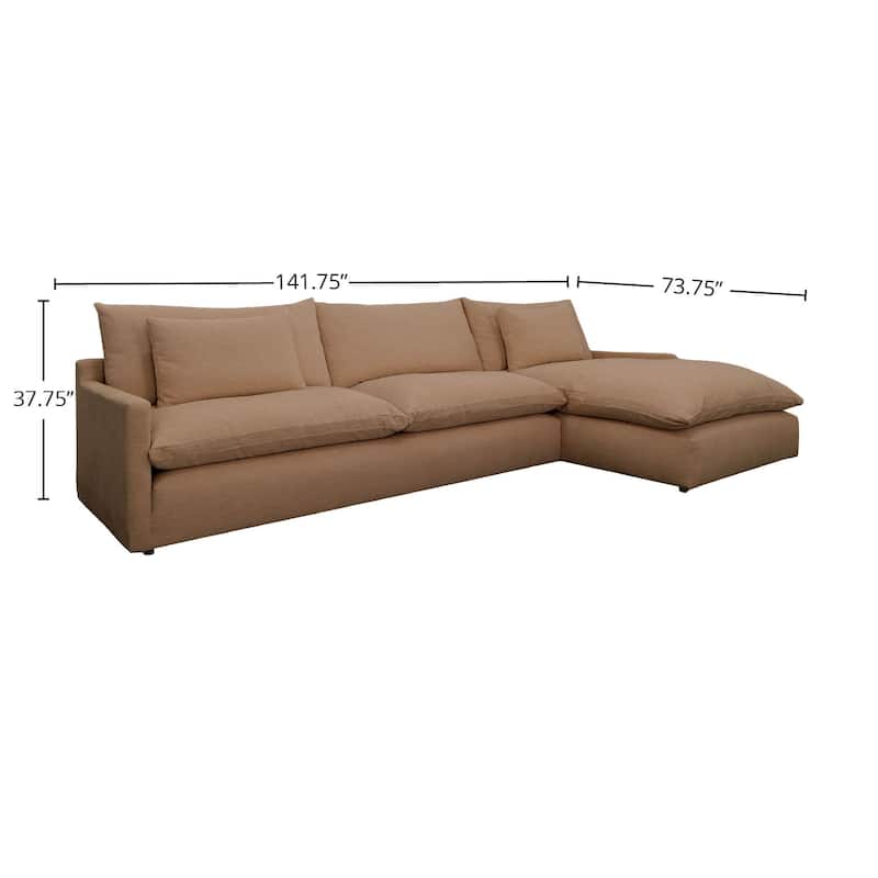 Glendale Upholstered Chaise Sectional, Sand