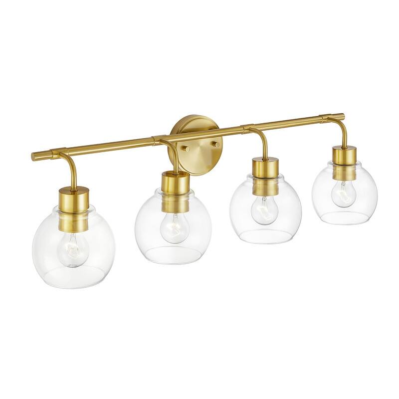 KAWOTI Dimmable Bathroom Vanity Light with Clear Glass Shades