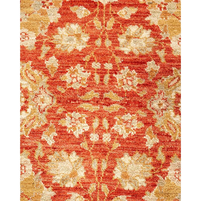 Overton Hand Knotted Wool Vintage Inspired Traditional Mogul Orange Area Rug - 8 x 10