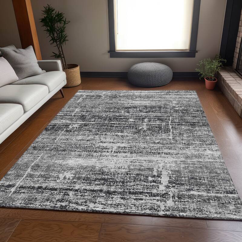 Machine Washable Indoor/ Outdoor Chantille Solid Ombre Rug