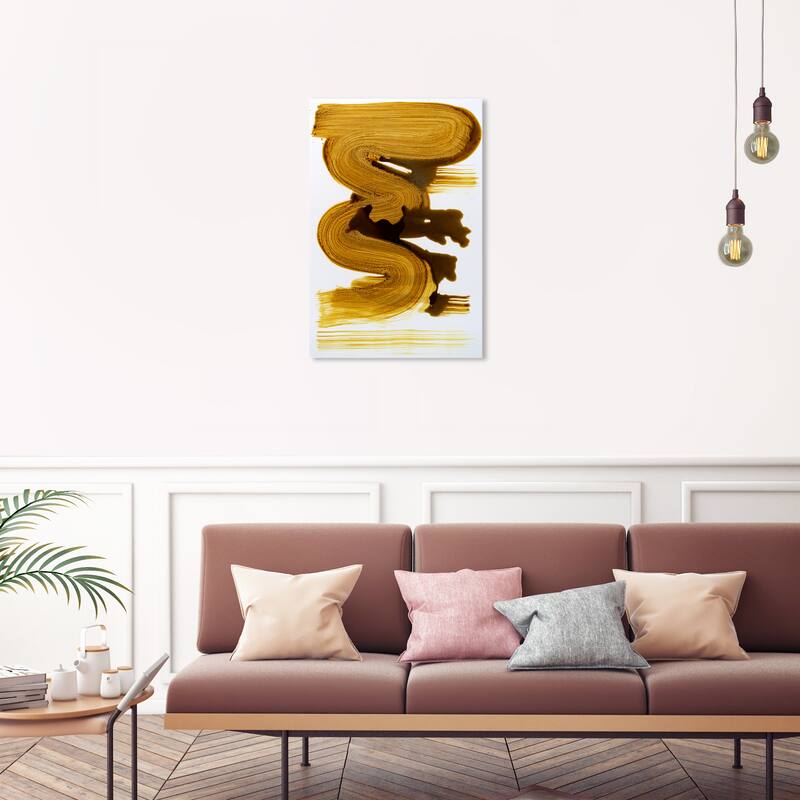 Wynwood Studio Canvas Abstract Sunset Wave White and Modern & Contemporary Wall Art Canvas Print - 30 x 20