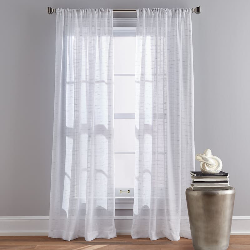 DKNY Urban Sparkle Curtain Panel Pair - Silver - 108-in