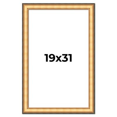 19x31 Frame Gold Plein Aire Solid Wood Picture Frame Width 2 Inches |