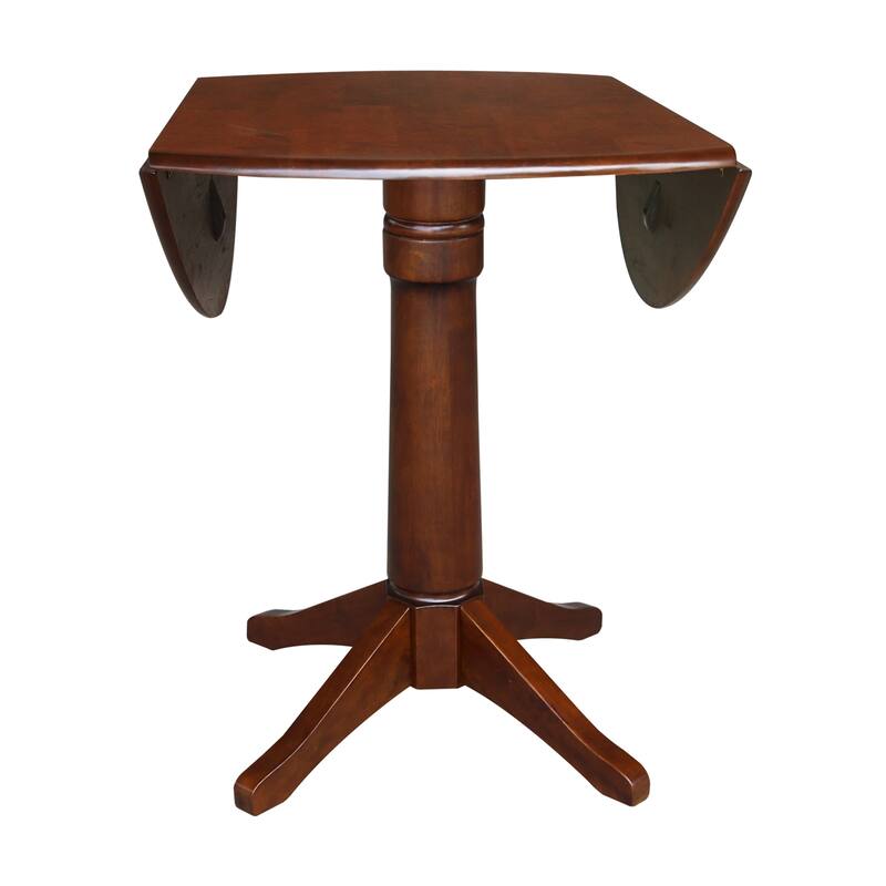 42" Round Dual Drop Leaf Table - Espresso
