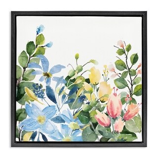 Stupell Leafy Spring Blooms Framed Floater Canvas Wall Art Design By ...