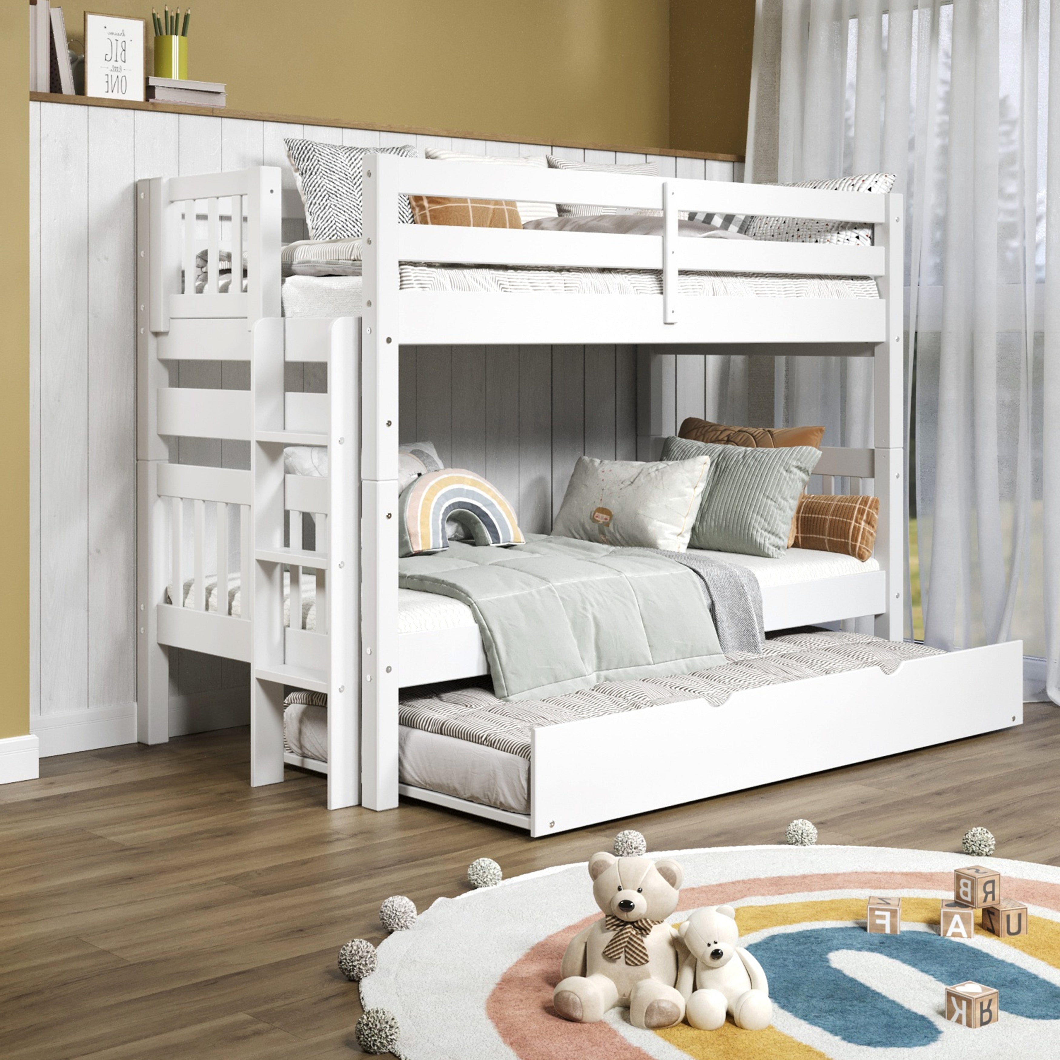 Taylor & Olive Trillium Twin over Twin Bunk Bed with Ladder, Trundle