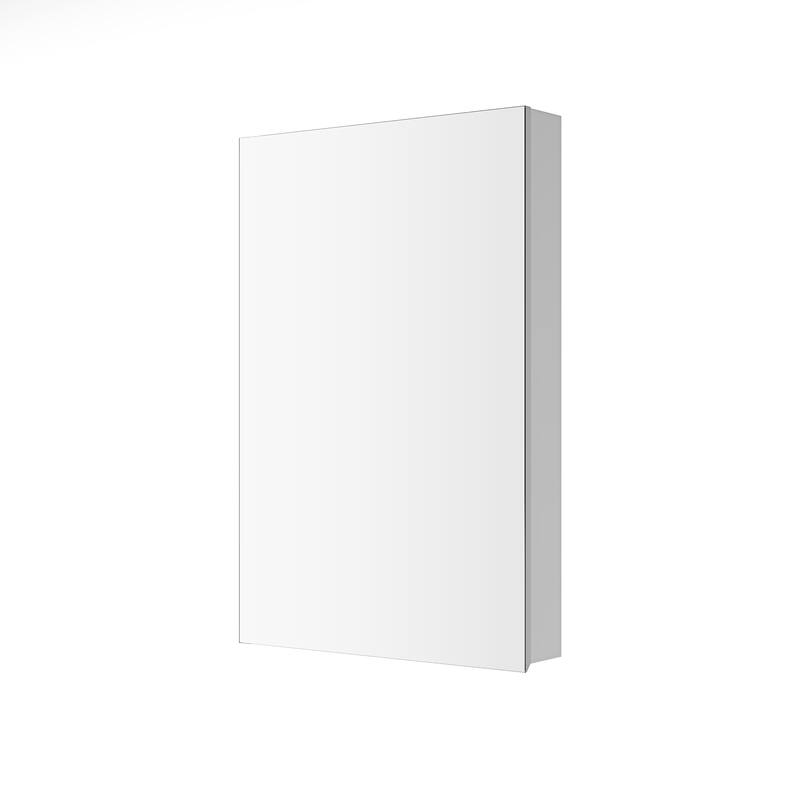 24'' W x 36'' H Bathroom Mirror Medicine Cabinet-Wooden Door, Wall Mounted Recessed or Surface, Bathroom Mirror with Storage
