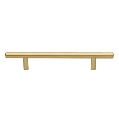 GlideRite 5-inch CC, 8-inch Long Solid Satin Gold Cabinet Bar Pulls (Pack of 10)