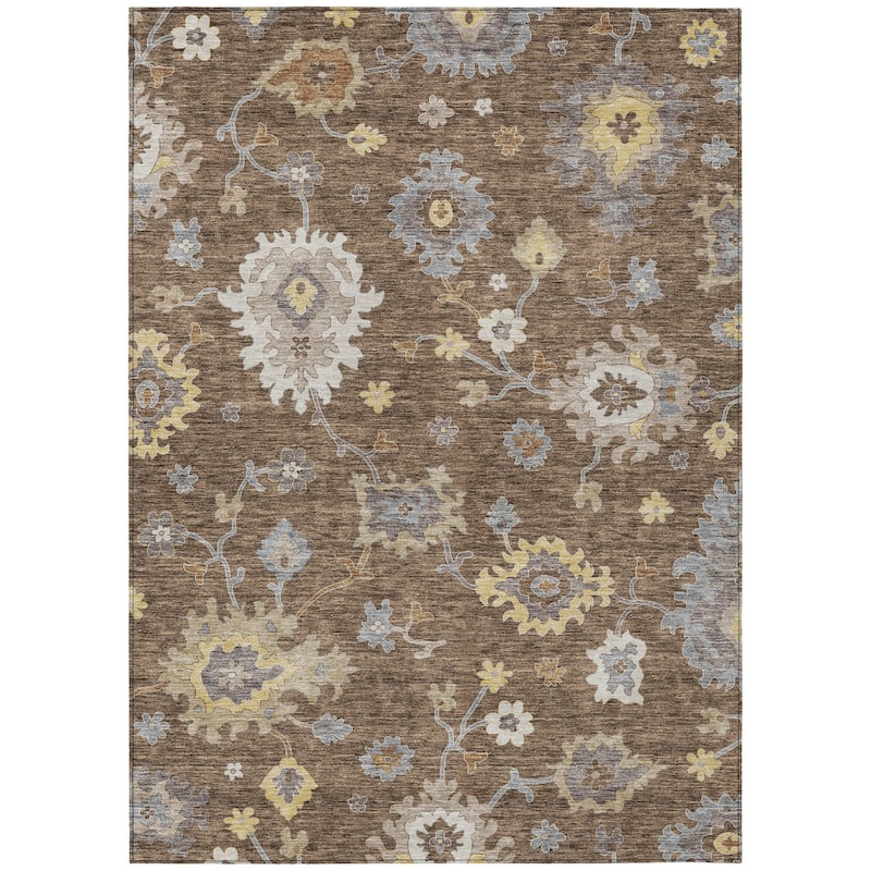 HomeRoots Floral Traditional Rectangle Outdoor Rug