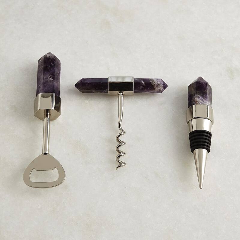 Emporium Home Amethyst Cork Screw - 4"L x 3.5"W x 0.5"H