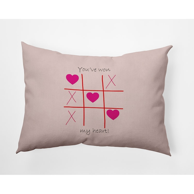 You've Won My Heart Valentines Day Decorative Throw Pillow - 14" x 20" - Pale Pink
