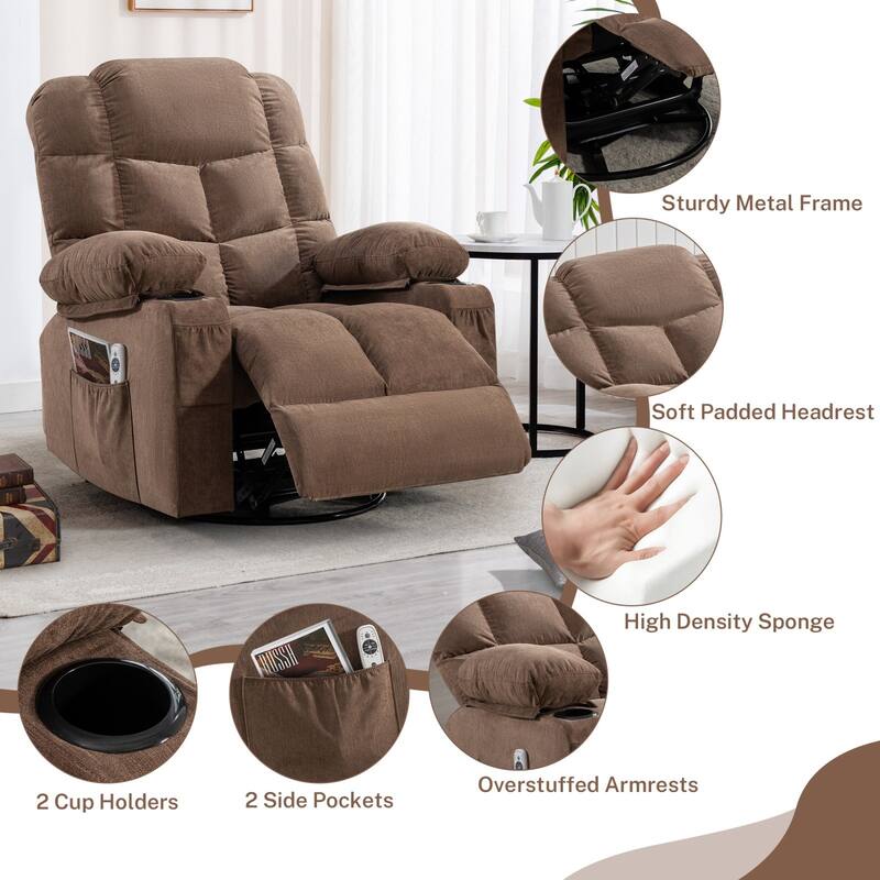 Oversized Massage Rocking Recliner for Living Room