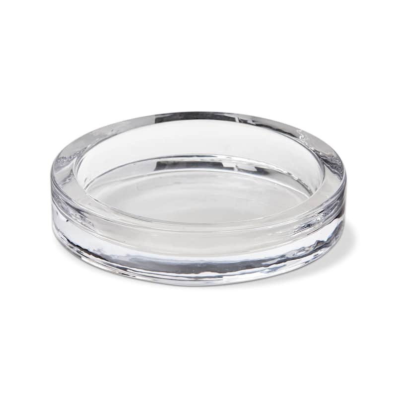 Radiance Clear Glass Pillar Plate Small, 3.7L x 3.7W x .78H inches