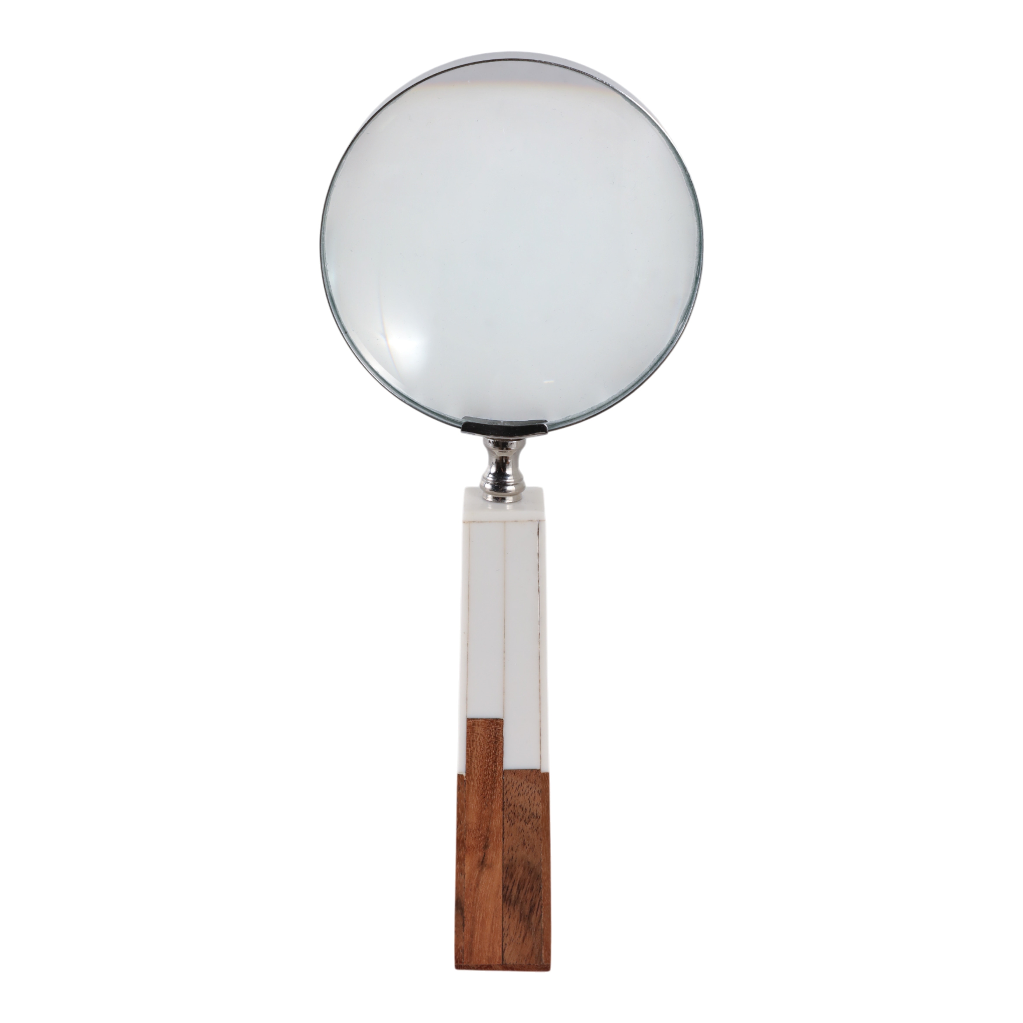 Resin Glass Decorative Object Magnifying Accent Home Decor - 10" White - 4" x 1" x 10"