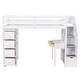preview thumbnail 7 of 55, Twin size Loft Bed with Storage Drawers ,Desk and Stairs, Wooden Loft Bed with Shelves, No box spring required- White