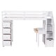 preview thumbnail 12 of 25, Wood Twin Size Loft Bed with Desk, Storage Stairs, Drawers and Shelves, Solid Wood Twin Bedframe Multi-Functional High Loftbed