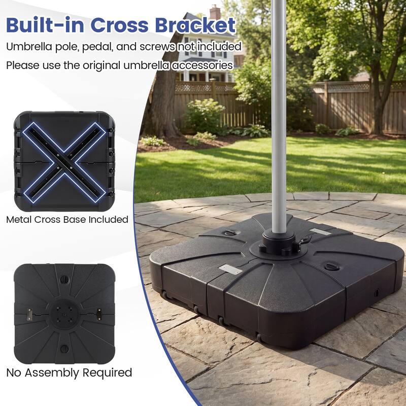 Gymax 285 LBS Outdoor Cantilever Umbrella Base w/ Wheels for Garden