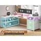 preview thumbnail 3 of 36, 67" L Gaming Shaped Desk Storage Shelves Power Outlet 2 Drawers
