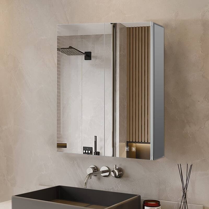 Corsica Surface-Mount LED Mirror Medicine Cabinet with Defogger - 24 in W x 32 in H