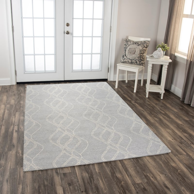 Alora Decor Wondrous Grey Hand-tufted Wool Rug