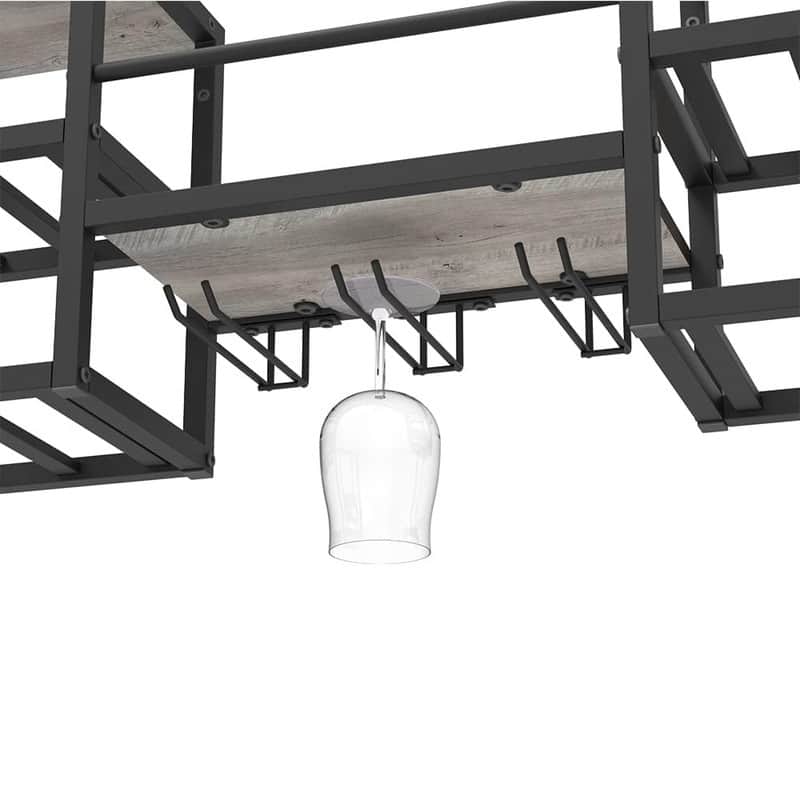 Industrial Greige Wall Mounted Wine Rack - 34.6LX9.8WX15.7H