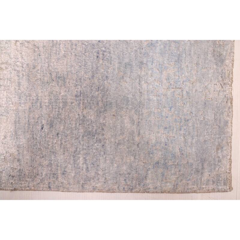 ECARPETGALLERY Hand-knotted Legacy Light Denim Blue Silk, Wool Rug - 4'0 x 10'3
