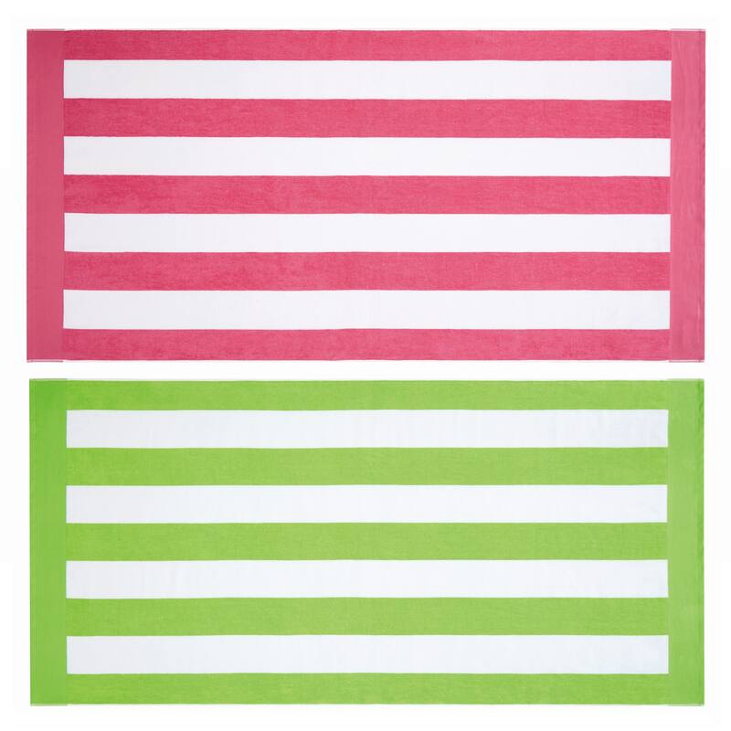 Oceanfront Resort Cabana Stripe 2 Pack Beach Towel - 36x72