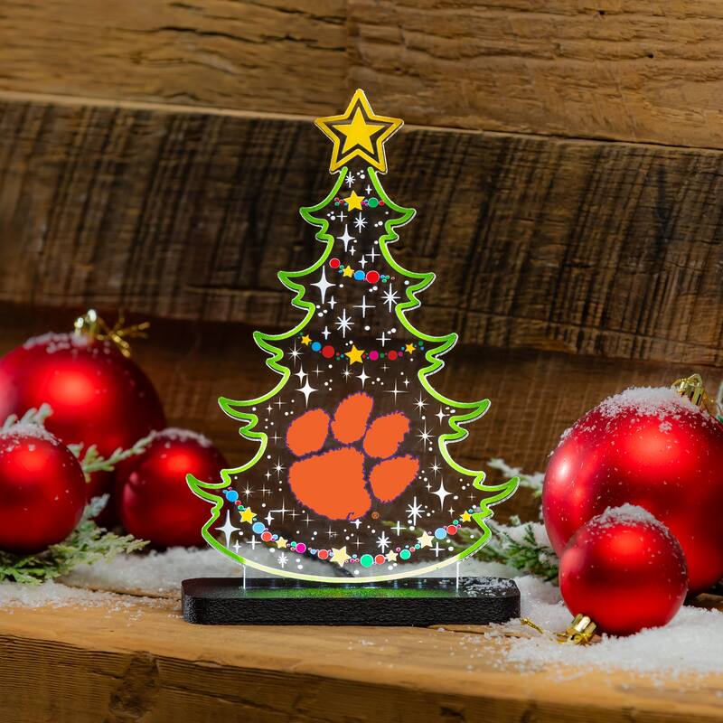 10" LED Tabletop Christmas Tree Desklite Sign, Clemson University