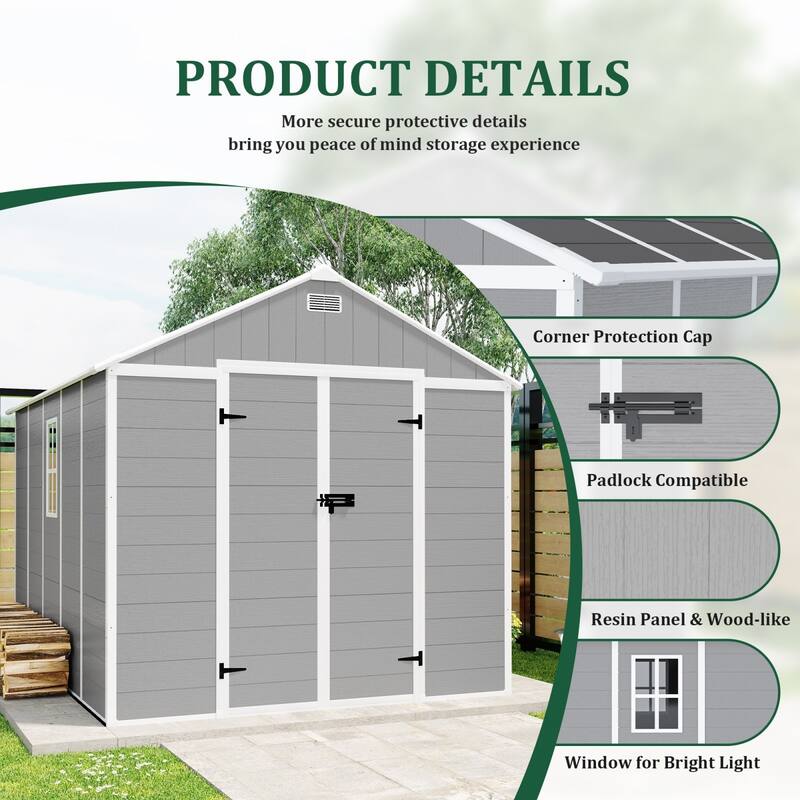 7.5x10.3FT Outdoor Resin Storage Shed