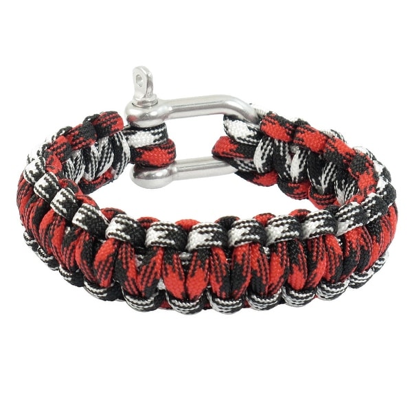 Unique Bargains Unique Bargains Daily Life Decor Practical Stainless Steel Shackle Survival Bracelet Multicolor