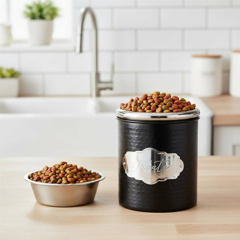 Amici Pet Cavalier Small Metal Canister Treats Jar - 40 Ounces