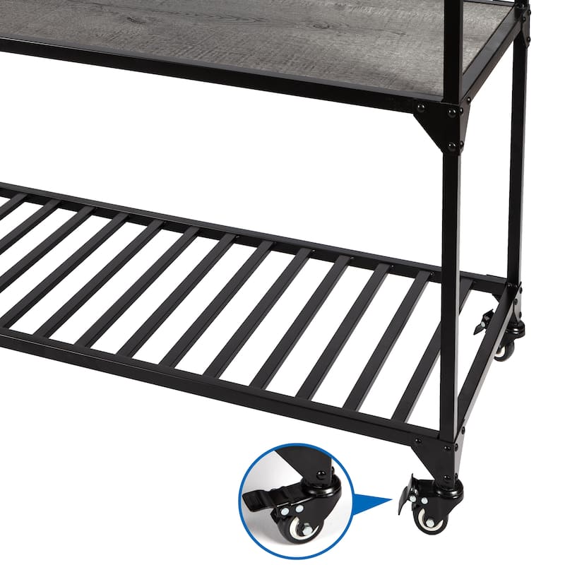 Contemporary Kitchen Island Bar Cart with Wheels