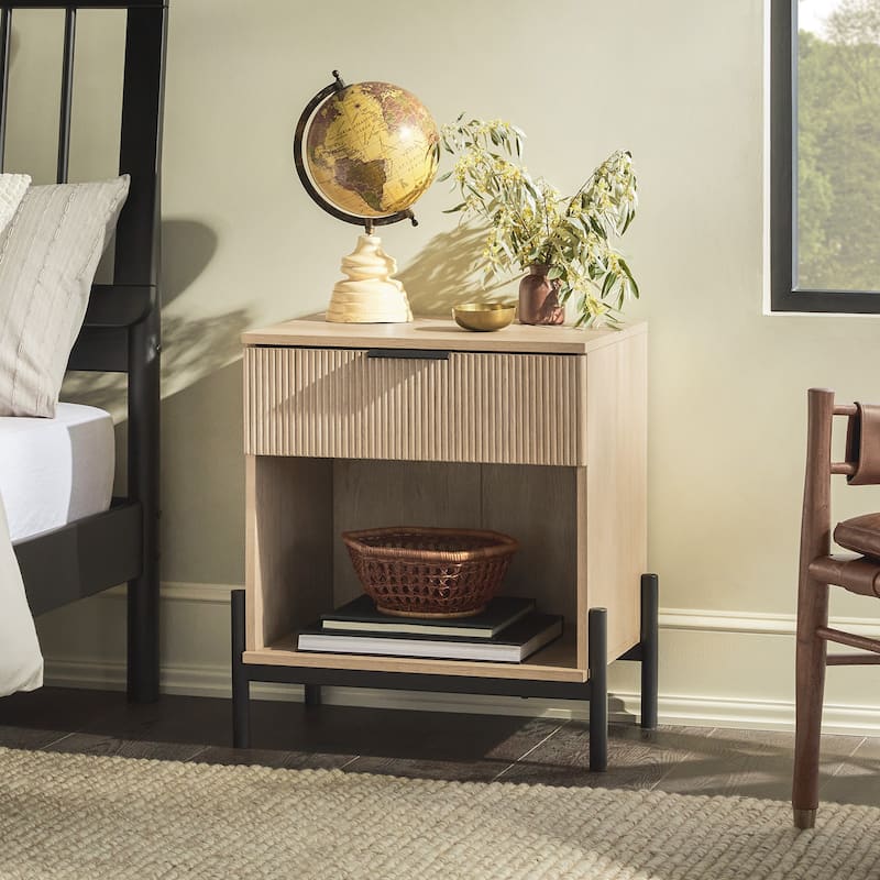 Middlebrook Designs Modern Fluted-Drawer Nightstand