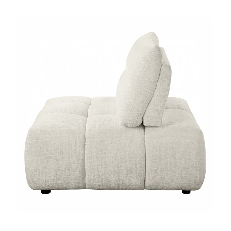 Linen Upholstered Moludar Armless Chair