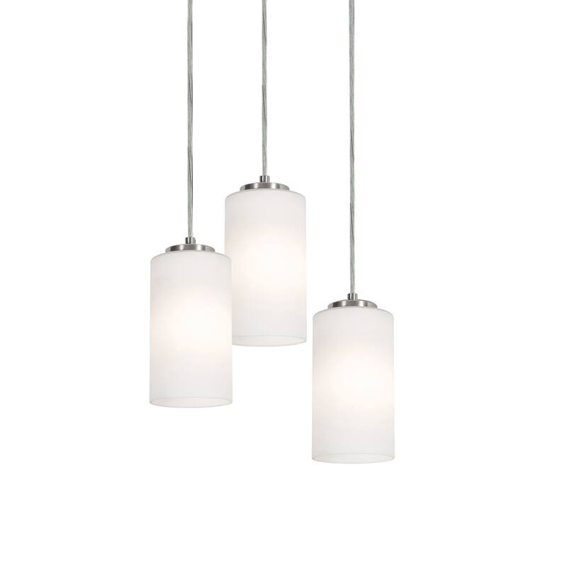 Leo 3 Light Round Pendant - Satin Nickel