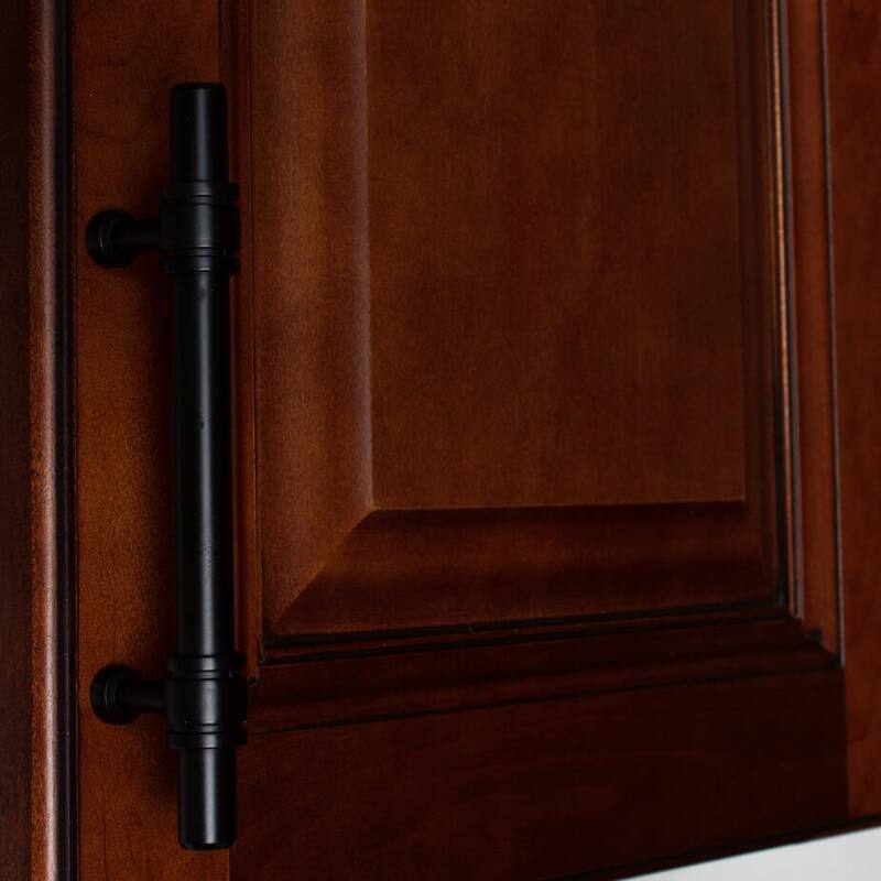 3.75 in Center Matte Black Barrel Ring Bar Pull (10 Pack)