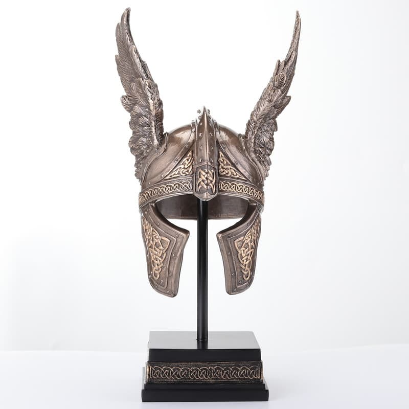 9.45 inches Height Cold Cast Bronze Norse Winged Helmet of Odin Bronze Finish Figurine