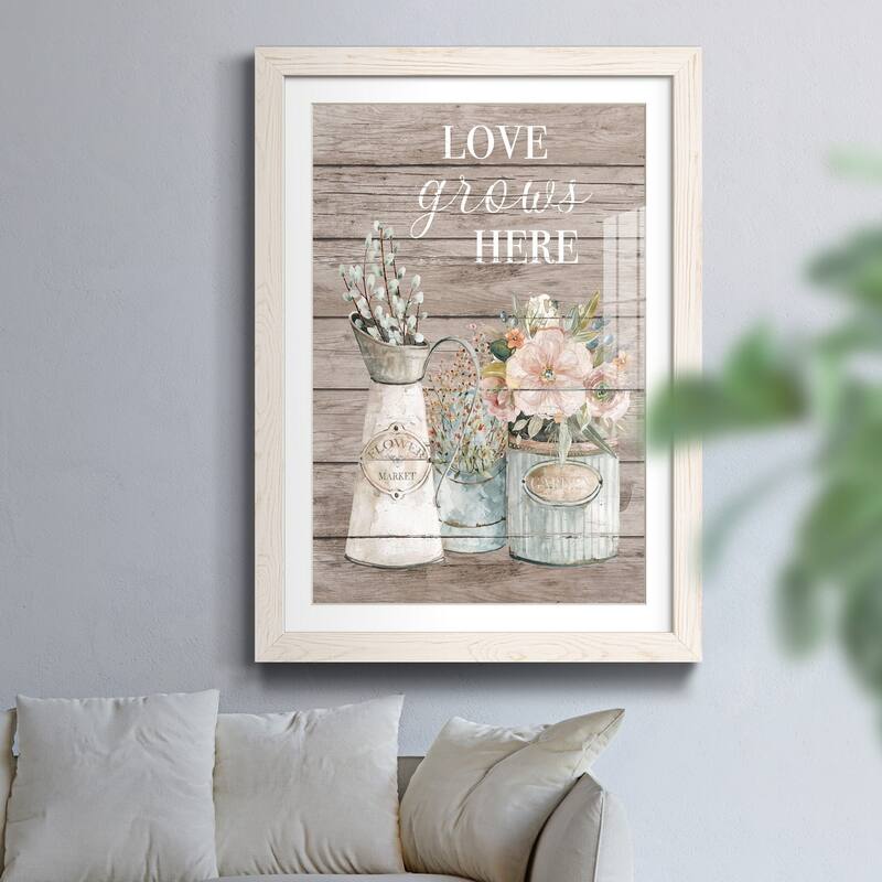 Love Grows Here-Premium Framed Print - Ready to Hang
