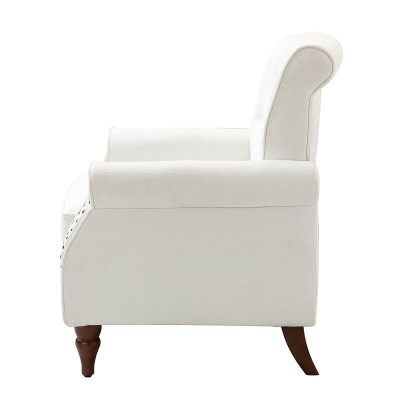 Indiges Comfy Upholstered Accent Armchair with Tufted Back Set of 2 for Bedroom Reading Office