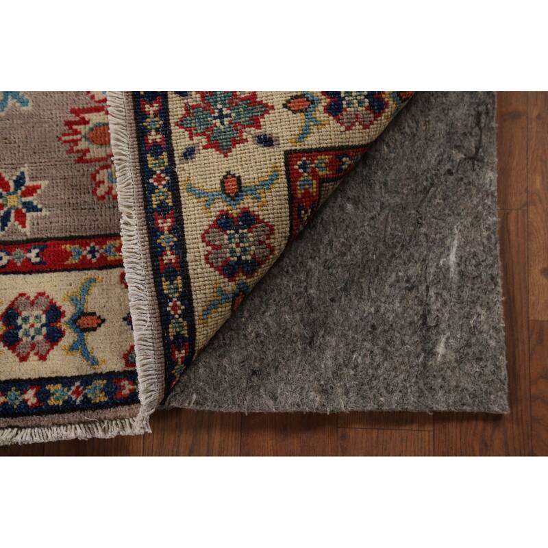 Hand Knotted Oriental 100% Wool Carpet Traditional Geometric Brown Kazak Area Rug - 2' 11'' X 2' 1''