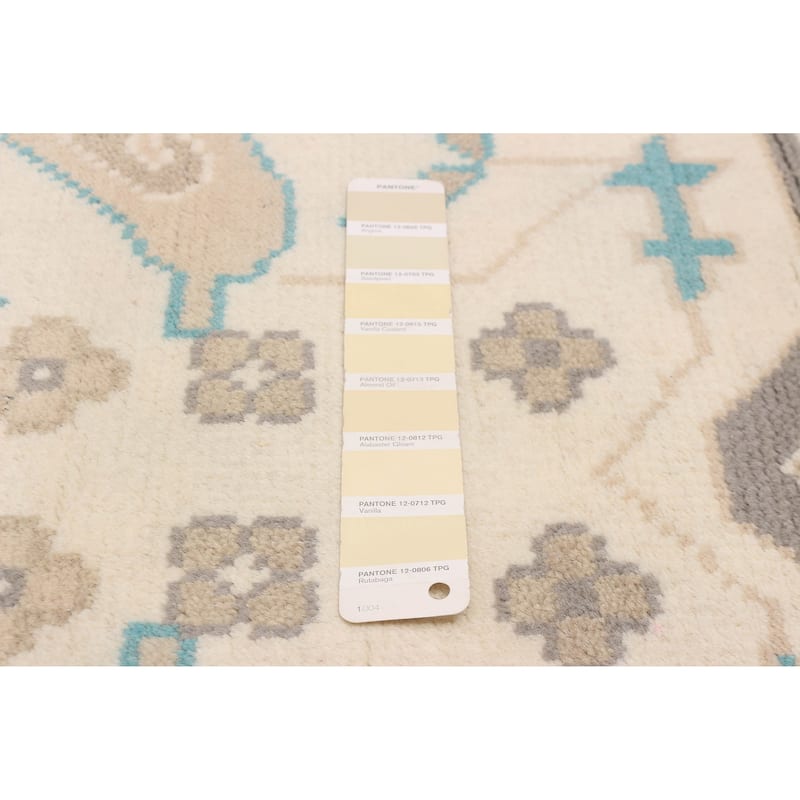 ECARPETGALLERY Hand-knotted Royal Oushak Ivory Wool Rug - 8'0 x 10'0