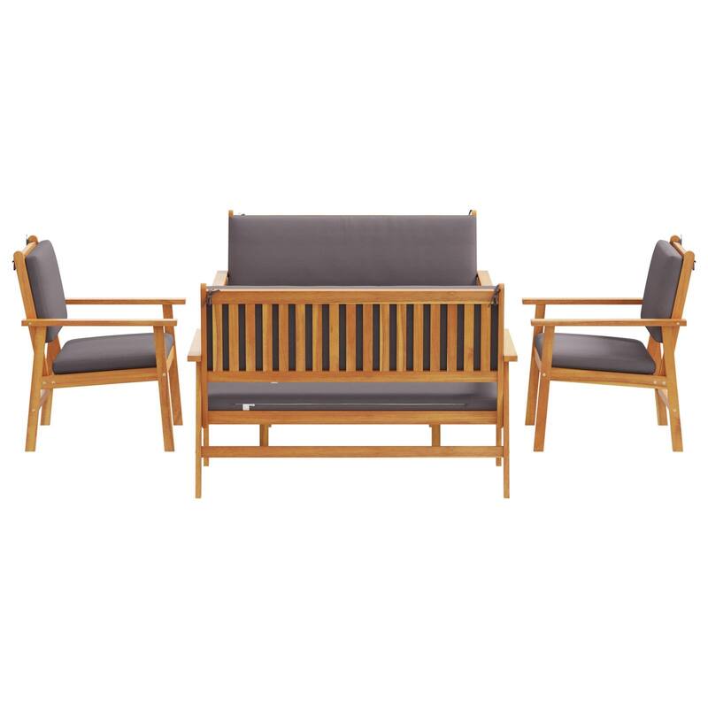 vidaXL 5 Piece Garden Sofa Set with Cushions Solid Wood Acacia - 29.5 x 17.7 x 15